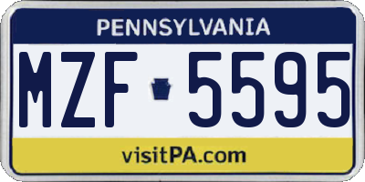 PA license plate MZF5595