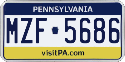 PA license plate MZF5686