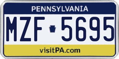 PA license plate MZF5695