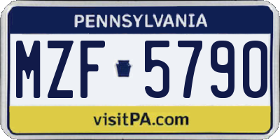 PA license plate MZF5790