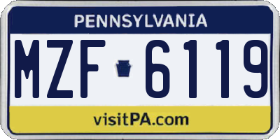 PA license plate MZF6119