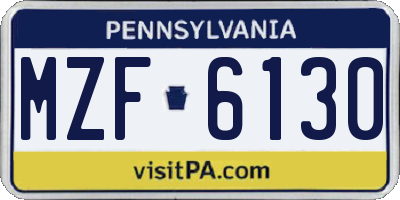 PA license plate MZF6130