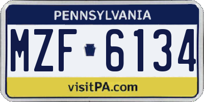 PA license plate MZF6134