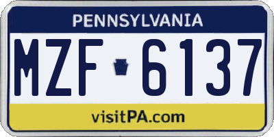 PA license plate MZF6137