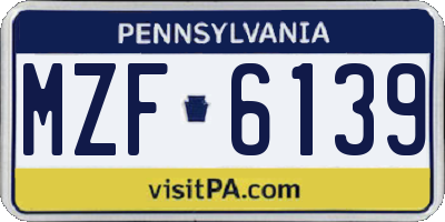 PA license plate MZF6139