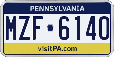 PA license plate MZF6140