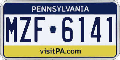 PA license plate MZF6141