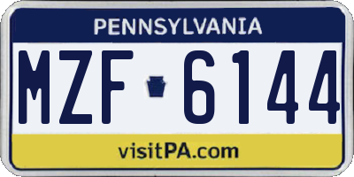 PA license plate MZF6144