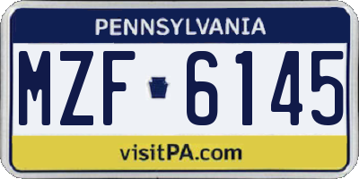 PA license plate MZF6145