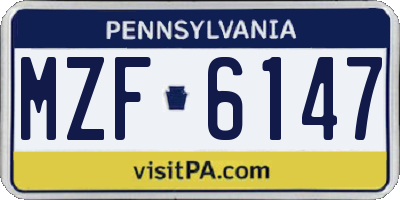 PA license plate MZF6147