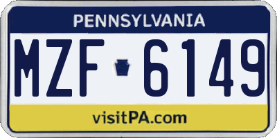 PA license plate MZF6149