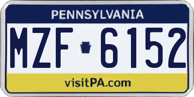 PA license plate MZF6152