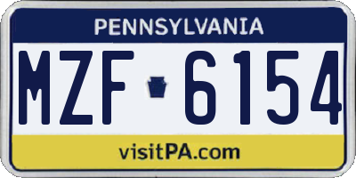 PA license plate MZF6154