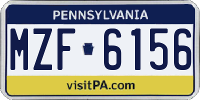 PA license plate MZF6156