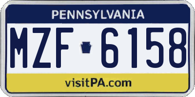 PA license plate MZF6158