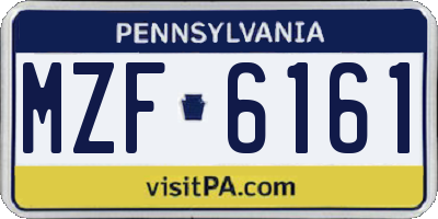 PA license plate MZF6161