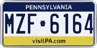 PA license plate MZF6164