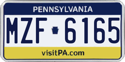 PA license plate MZF6165
