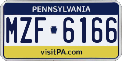 PA license plate MZF6166