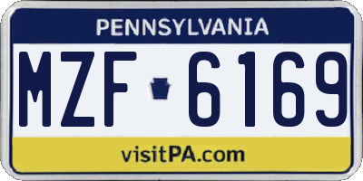 PA license plate MZF6169