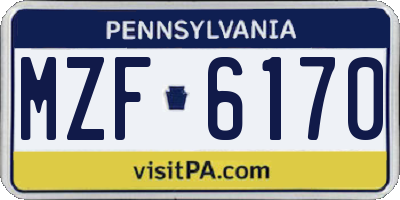 PA license plate MZF6170