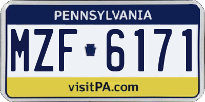 PA license plate MZF6171