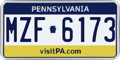 PA license plate MZF6173