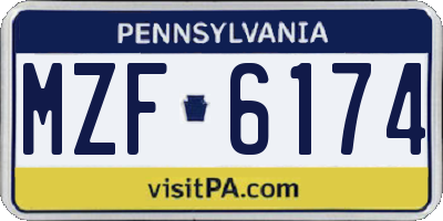 PA license plate MZF6174