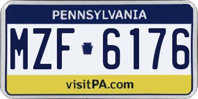 PA license plate MZF6176