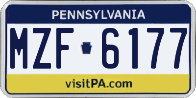 PA license plate MZF6177