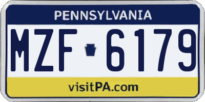 PA license plate MZF6179