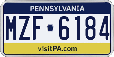 PA license plate MZF6184