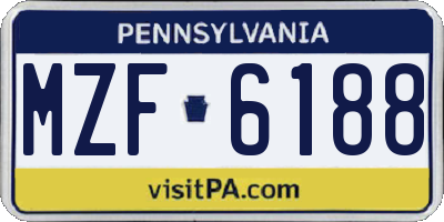 PA license plate MZF6188