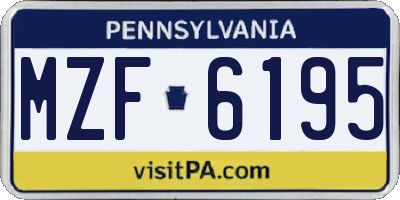 PA license plate MZF6195