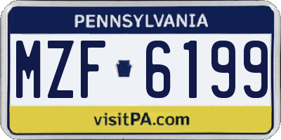 PA license plate MZF6199
