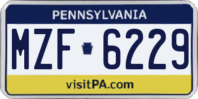 PA license plate MZF6229