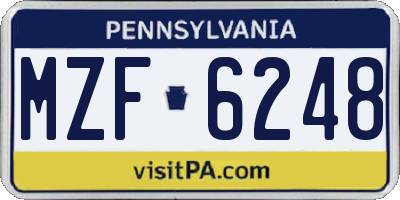PA license plate MZF6248