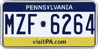 PA license plate MZF6264