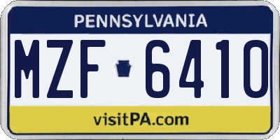 PA license plate MZF6410