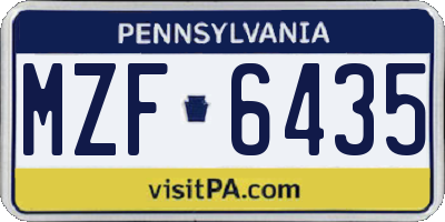 PA license plate MZF6435