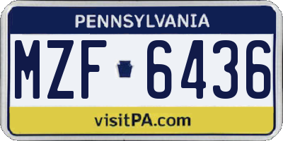 PA license plate MZF6436