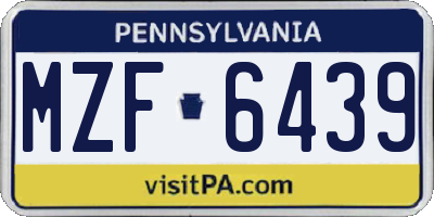 PA license plate MZF6439