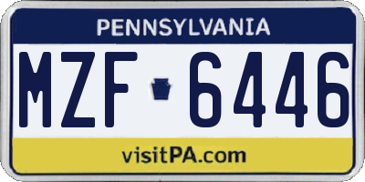 PA license plate MZF6446