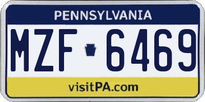 PA license plate MZF6469