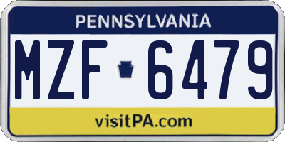PA license plate MZF6479