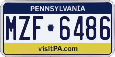 PA license plate MZF6486