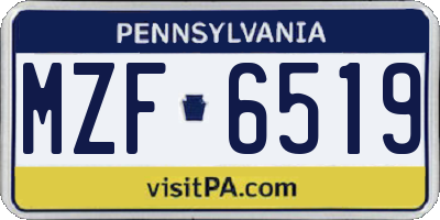 PA license plate MZF6519