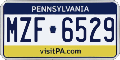 PA license plate MZF6529