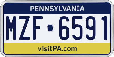 PA license plate MZF6591
