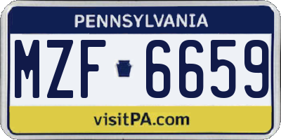 PA license plate MZF6659